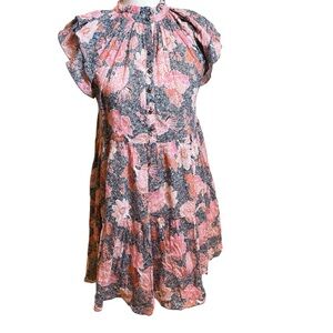 Anthropologie Steele Womens Dress Size XS Oversized Front Buttons Peasant
